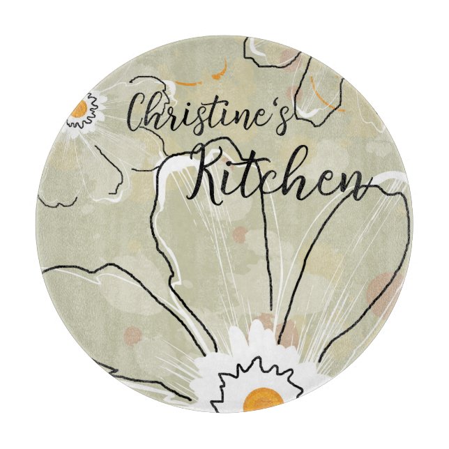 Abstrakt Flowers Lägg till ett Namn 12-tumsglas (Framsidan)