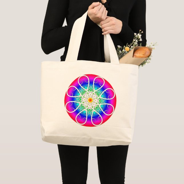 Abstrakt Flowers Large Tote Bag Jumbo Tygkasse (Framsida (produkt))