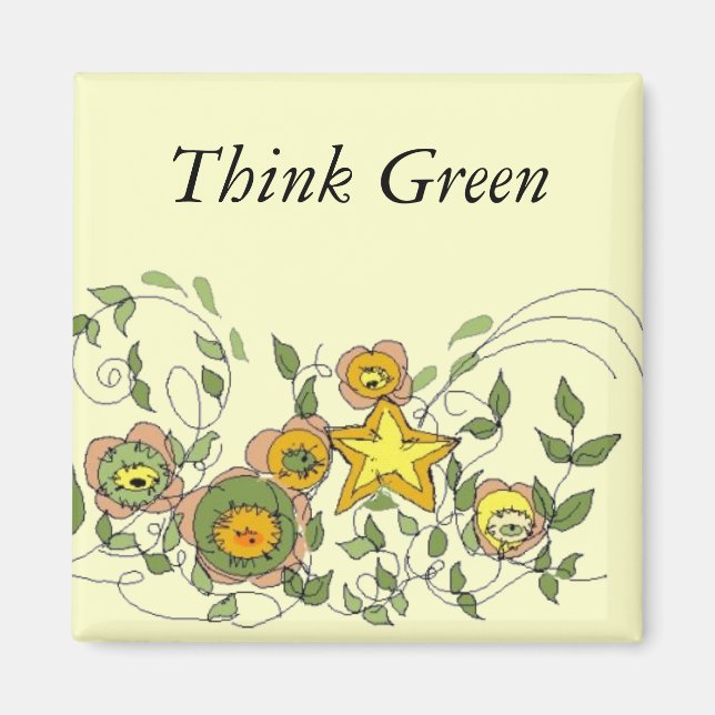 Abstrakt Flowers Magnet (Framsidan)