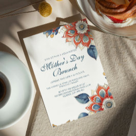 Abstrakt Flowers Mors dag Brunch Inbjudningar