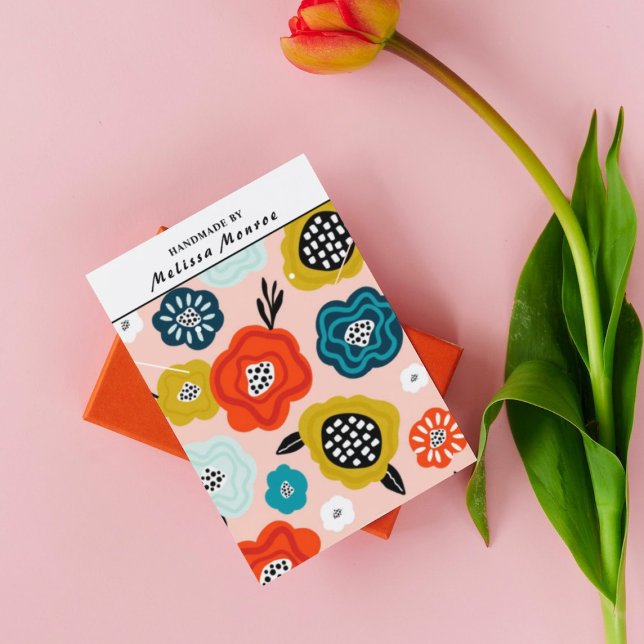 Abstrakt Flowers Necklace Earring Jewelry Visning Visitkort (Skapare uppladdad)