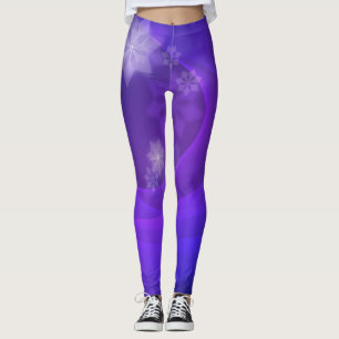 Abstrakt Flowers på uppsatt indigo-bakgrund Leggings