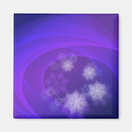 Abstrakt Flowers på uppsatt indigo-bakgrund Magnet