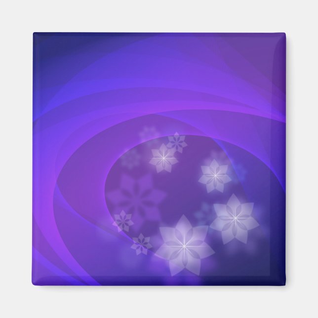 Abstrakt Flowers på uppsatt indigo-bakgrund Magnet (Framsidan)