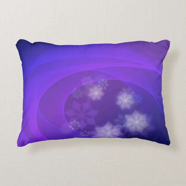 Abstrakt Flowers på uppsatt indigo-bakgrund Prydnadskudde (Framsidan)