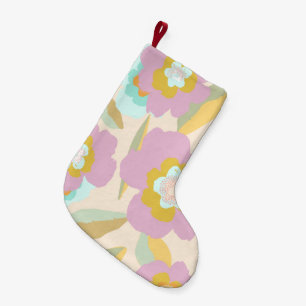Abstrakt Flowers Pastel Lilac-Blommönster Liten Julstrumpa