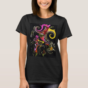 Abstrakt Flowers Smälter Psychedelic Färg T Shirt