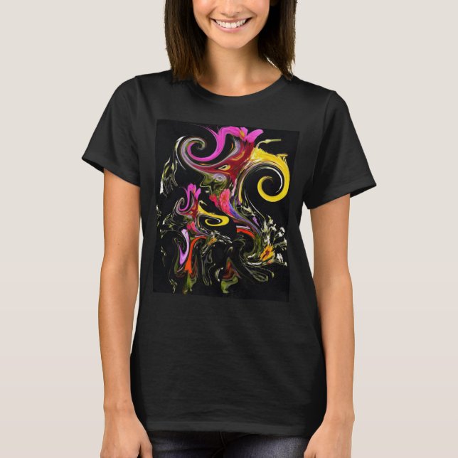 Abstrakt Flowers Smälter Psychedelic Färg T Shirt (Framsida)