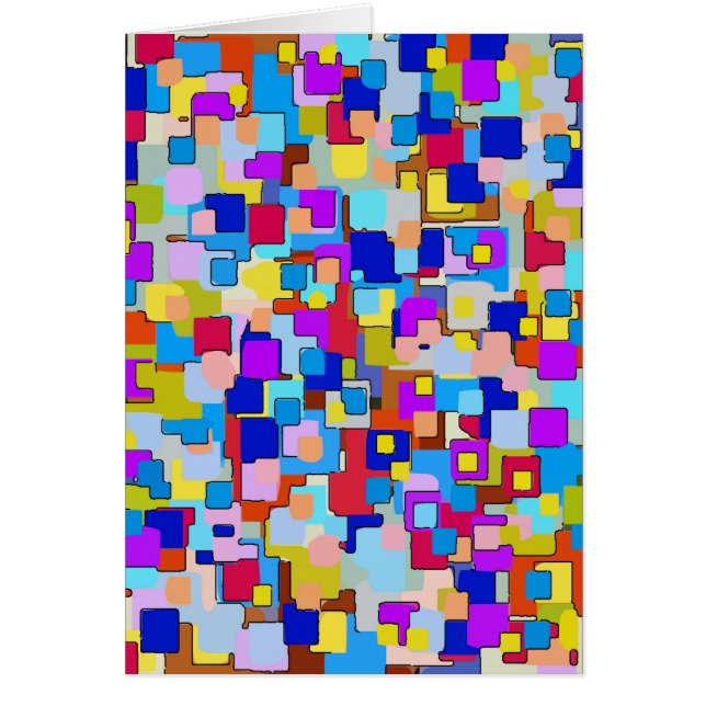 Abstrakt Flowers Squared Hälsningskort (Framsidan)