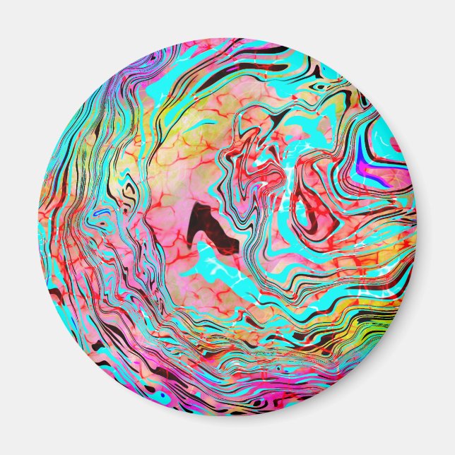 Abstrakt Fluid Art Magnet (Framsidan)