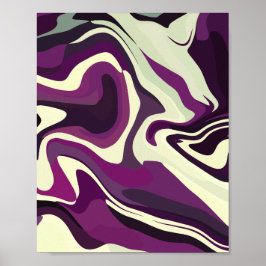 Abstrakt Fluid Art med Lila och Cream Tones Poster