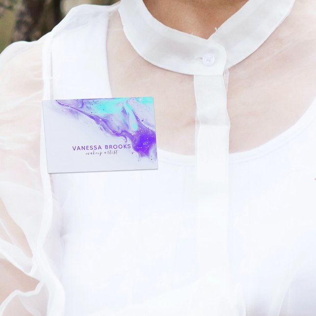 Abstrakt Fluid Art Mixing Paint Makeup Artist Namnbricka (Skapare uppladdad)