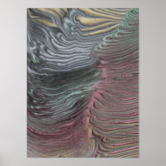 Abstrakt Fluid Art Poster – Jordlager i Mauve,