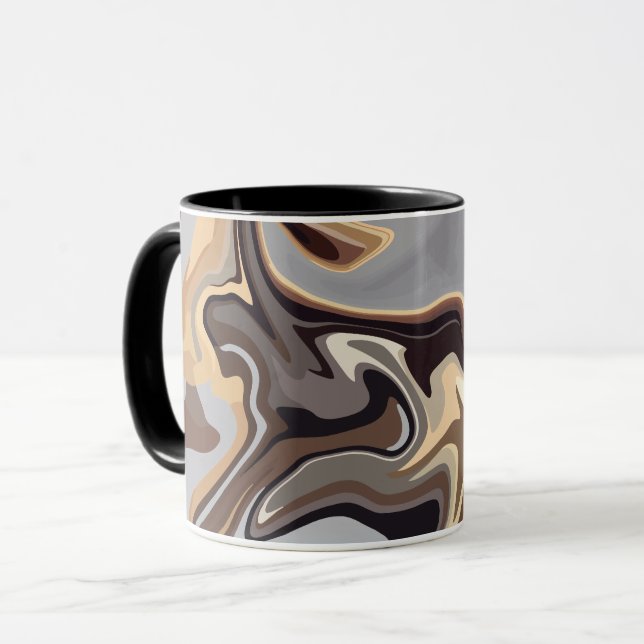 Abstrakt Fluid Harmony in Warm Earth Tones Mugg (Framsida vänster)
