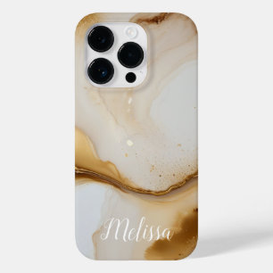 Abstrakt Fluid Navy Beige Guld personalize namn