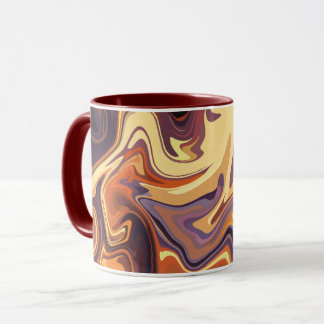 Abstrakt Fluid Swirl-design i varma toner Mugg