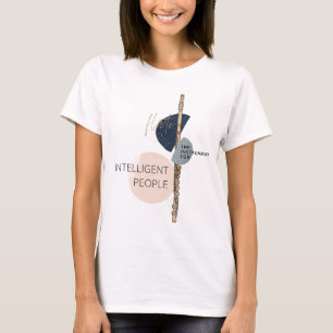 Abstrakt Flute Quote Modern Rosa & marin T Shirt