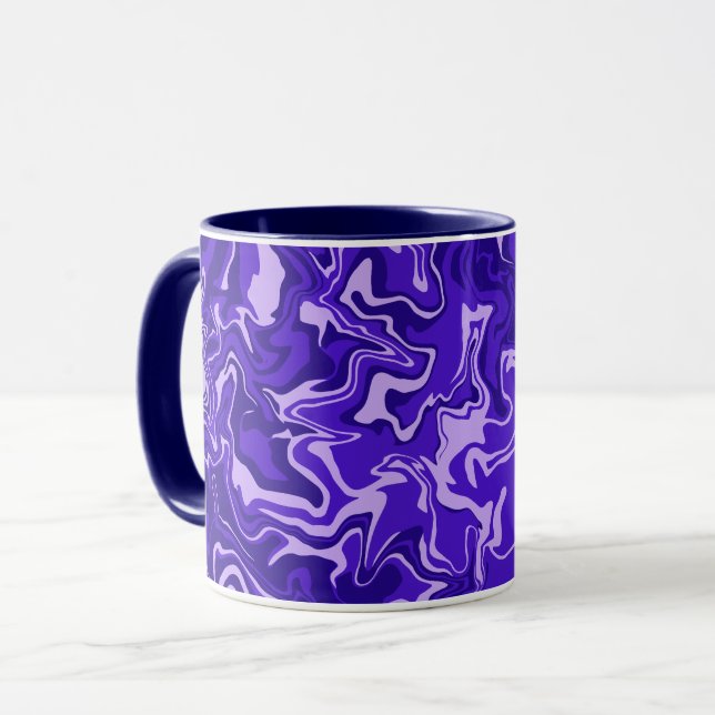 Abstrakt flytande design i lila nyanser  mugg (Framsida vänster)