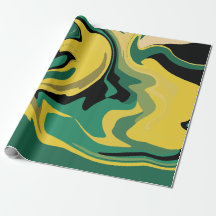 Abstrakt Flytande Grön Och Gul Design