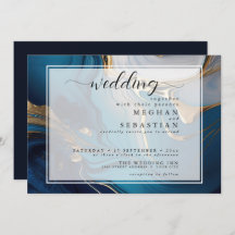 Abstrakt Flytande Guld på blå marble