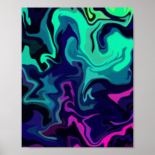 Abstrakt flytande konst med livfulla färger poster