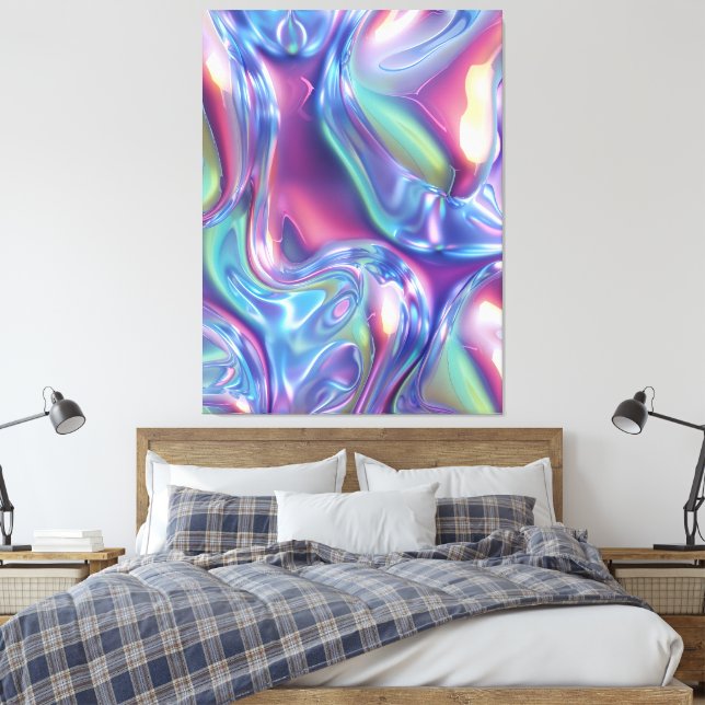 Abstrakt flytande kromsträckt canvastryck (Insitu (sovrum))