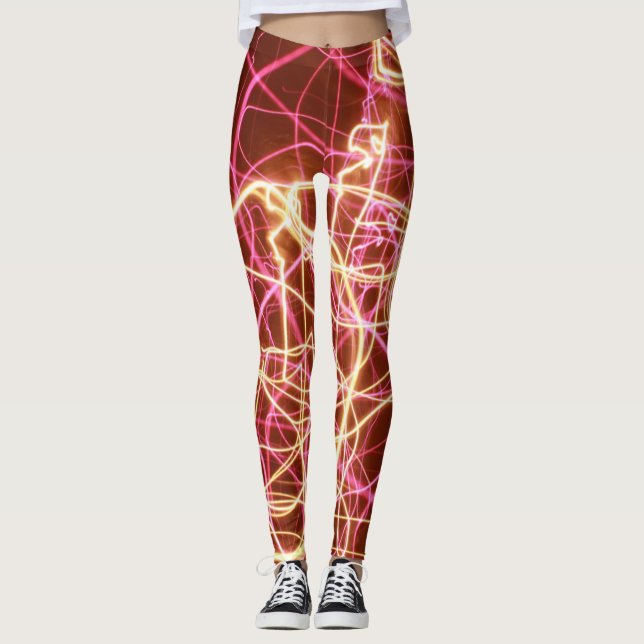 Abstrakt flytande linjer leggings (Framsida)
