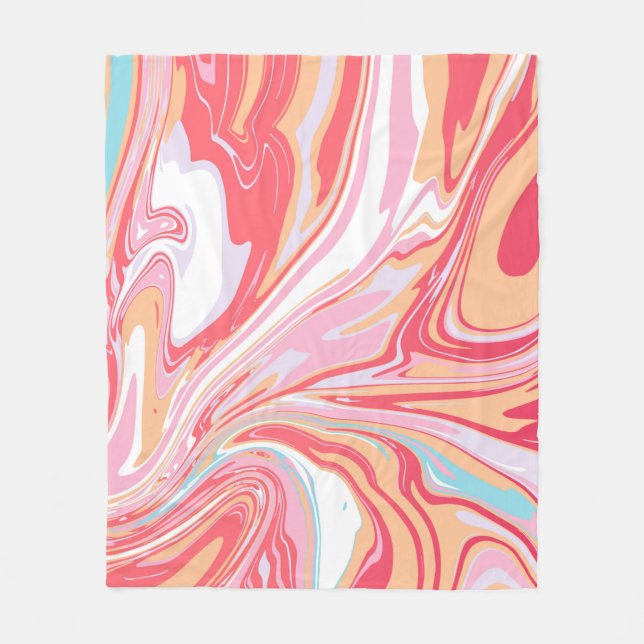 Abstrakt flytande marmor eller epoxy trending back fleecefilt (Framsidan)