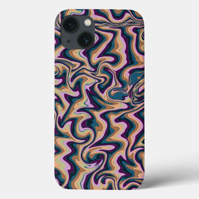 Abstrakt flytande marmor iPhone-fodral - Trendig v (Baksida)
