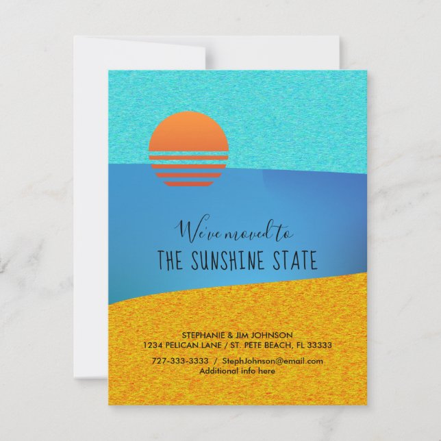 Abstrakt Flyttat till solskensstatens Ny adress Meddelande (Framsida)