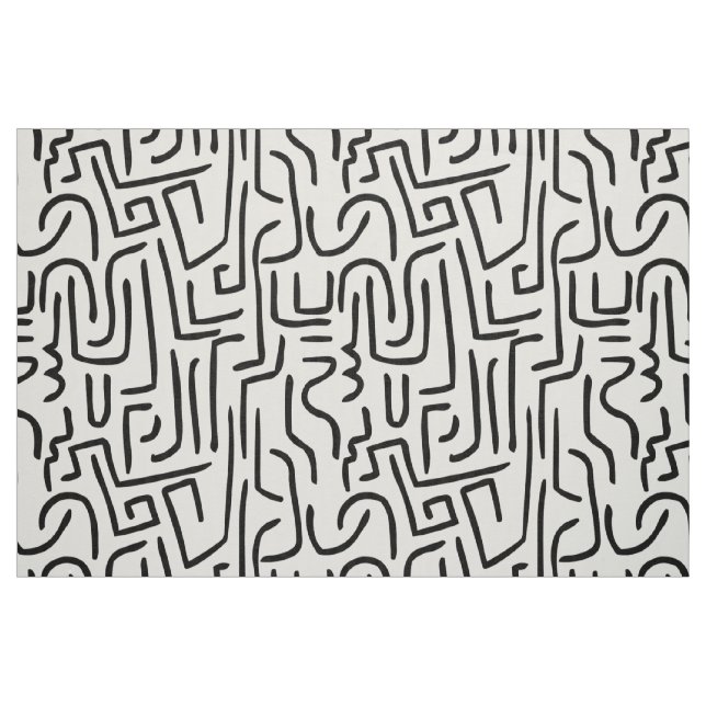 Abstrakt fodrar 130318 - svarten på vit tyg (Fat Quarter)