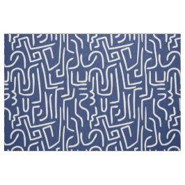 Abstrakt fodrar 130318 - vit på #1D336D-blått Tyg