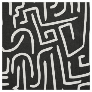 Abstrakt fodrar 130318 - vit på svart tyg