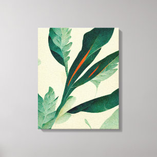 Abstrakt Foliage Plant Lämna Canvas Paint Wall Art