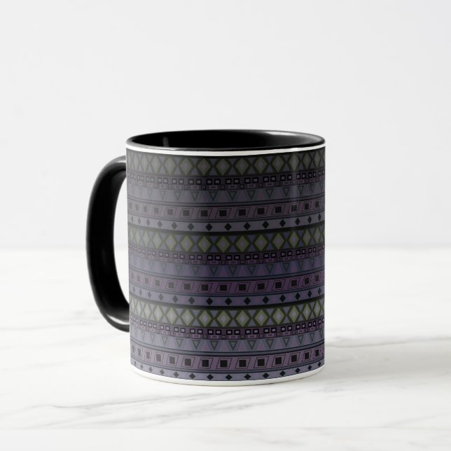 Abstrakt folk afrikansk etno traditionell inhemsk  mugg (Framsida vänster)