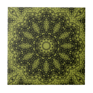 Abstrakt folk mandala ethno kakelplatta