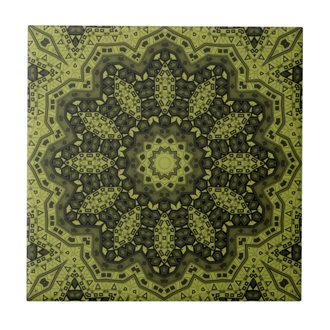 Abstrakt folk mandala ethno kakelplatta (Framsidan)