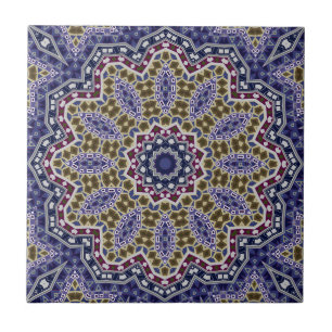 Abstrakt folk mandala ethno kakelplatta