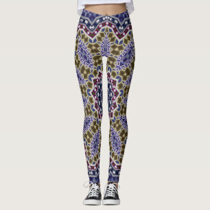 Abstrakt folk mandala ethno leggings