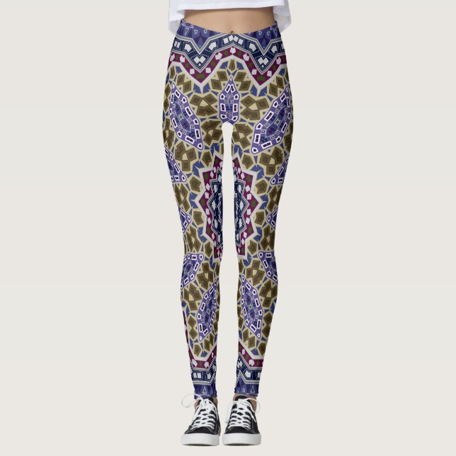 Abstrakt folk mandala ethno leggings (Framsida)