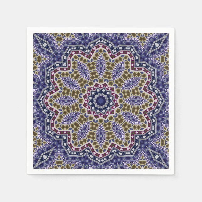 Abstrakt folk mandala ethno pappersservett (Framsidan)