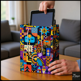 Abstrakt folkkonst geometrisk täcke mosaik