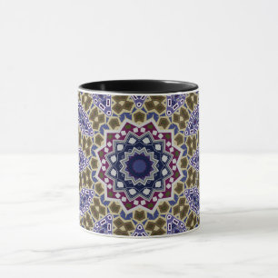 Abstrakt folkmandala etno traditionell ornamental mugg