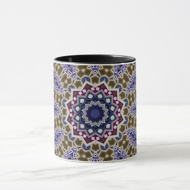 Abstrakt folkmandala etno traditionell ornamental mugg (Center)