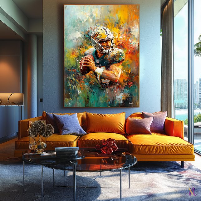Abstrakt Football Player Art - Dynamic Sports Canvastryck (Skapare uppladdad)