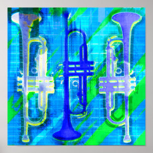 Abstrakt för 3 trumpeter poster