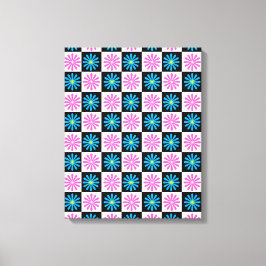 Abstrakt för Aster Rosa Blue Blommigt Canvastryck