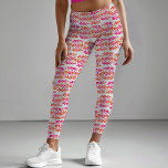Abstrakt för Batik Circle Block Print Orange med R Leggings<br><div class="desc">Den här roligt stamcirkelformade cirkelformningen skapades med bilder från att stämpla min handkarvade frimärke digitalt överlagrad på en nyare abstrakt för rosa och orange med vattenfärg på en vit bakgrund för att göra en verkligt unik design som framkallar utseendet av batik-remsor.</div>