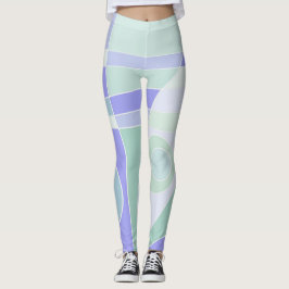 Abstrakt för benbalar Surfing Pastel Lila Grönt Leggings