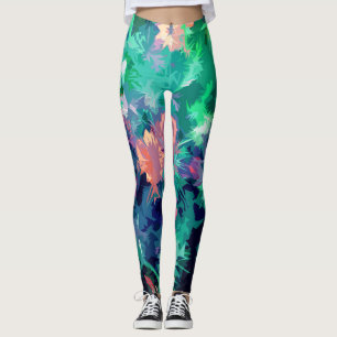 Abstrakt för benbalar, trädgårdsblommor leggings
